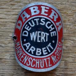 Steuerkopfschild DABERA, 50er Jahre, Originalschild aus Sammlungsbestand 
