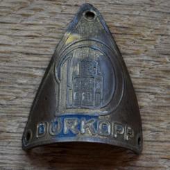 Steuerkopfschild DÜRKOPP, 20er Jahre, Originalschild aus Sammlungsbestand 
