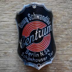 Steuerkopfschild CENTRUM, 50er Jahre, Originalschild aus Sammlungsbestand 