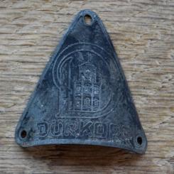 Steuerkopfschild DÜRKOPP, 30er Jahre, Originalschild aus Sammlungsbestand 