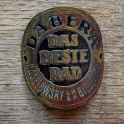 Steuerkopfschild DABERA, 30er Jahre, Originalschild aus Sammlungsbestand 