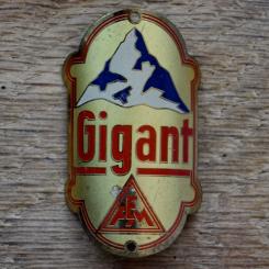 Steuerkopfschild GIGANT, 50er Jahre, Originalschild aus Sammlungsbestand 