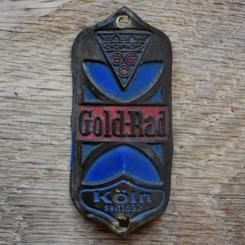 Steuerkopfschild GOLD-RAD, 50er Jahre, Originalschild aus Sammlungsbestand 