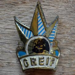 Steuerkopfschild GREIF, 50er Jahre, Originalschild aus Sammlungsbestand 