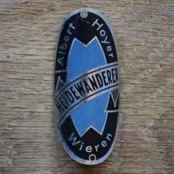 Steuerkopfschild HEIDEWANDERER, 50er Jahre, Originalschild aus Sammlungsbestand 