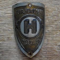 Steuerkopfschild HEIDEMANN, 50er Jahre, Originalschild aus Sammlungsbestand 