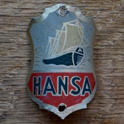 Steuerkopfschild HANSA, 50er Jahre, Originalschild aus Sammlungsbestand 