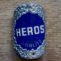 Steuerkopfschild HEROS, 30er Jahre, Originalschild aus Sammlungsbestand 