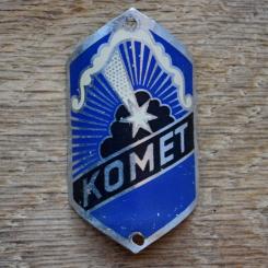 Steuerkopfschild KOMET, 50er Jahre, Originalschild aus Sammlungsbestand 