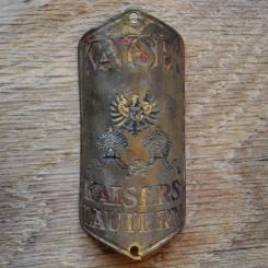 Steuerkopfschild KAYSER, 30er Jahre, Originalschild aus Sammlungsbestand 