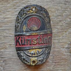 Steuerkopfschild KÜNSTING, 50er Jahre, Originalschild aus Sammlungsbestand 