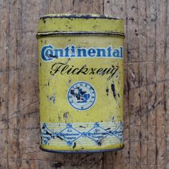 Flickzeug Blechdose "CONTINENTAL" orig. 30er Jahre, 95 x 62 x 35 mm, für Motorrad, ohne Inhalt 