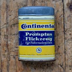 Flickzeug Blechdose "CONTINENTAL" orig. 30er Jahre, 61 x 42 x 21 mm, ohne Inhalt 