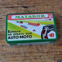 Flickzeug Blechdose "MATADOR" orig. 50er Jahre, 130 x 80 x 36 mm, ohne Inhalt 