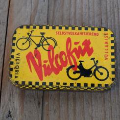 Flickzeug Blechdose "VULCOFUX" orig. 50er Jahre, 79 x 50 x 14 mm, ohne Inhalt 