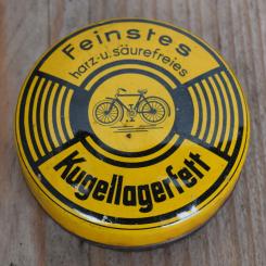 Blechdose "FEINSTES KUGELLAGERFETT" orig. 30 er Jahre, 72 x 25 mm, ohne Inhalt 