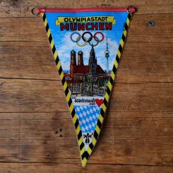 TOBI-Wimpel "Olympia München 72", 60/70er Jahre Altbestand 