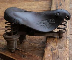 Sattel Damen, WANDERER Continental, für Tourenrad, Leder, braun, Gestell verchromt, original 30er Jahre, gebr. 