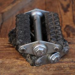 Pedale WECO, Blockpedal für Tourenrad, verchromt, original 30er-50er Jahre, NOS 