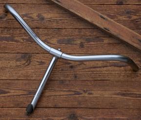 Fahrradlenker, Deutsche Form, passend für Tourenräder der 30er-60er Jahre, verchromt, langer Schaft, NOS 
