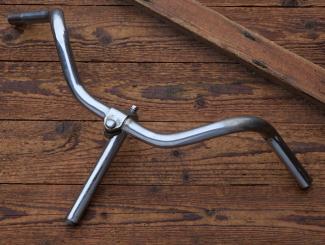Fahrradlenker mit Vorbau FRIKO, DIAMANT-Kuhhorn-Form, 50er/60er J., verchromt, gebr. 