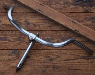 Fahrradlenker mit Vorbau KOERDT (FRIKO), DIAMANT-Kuhhorn-Form, 50er/60er J., verchromt, gebr. 