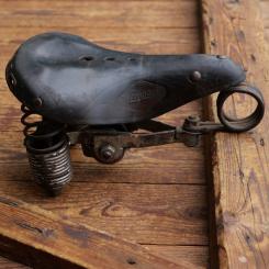 Sattel, für Jugendrad, LEPPER, Leder braun, Gestell verchromt, Ende 20er/30er J., gebr. 