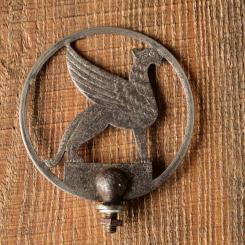 Schutzblechfigur GRITZNER, Stahl verchromt, original 30er Jahre, gebr. 