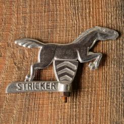 Schutzblechfigur STRICKER, Alu, original 50er Jahre, gebr. 