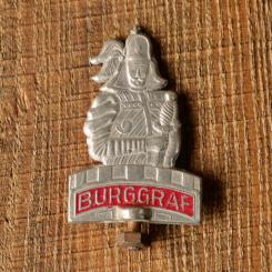 Schutzblechfigur BURGGRAF, Alu lackiert, original 50er Jahre, gebr. 