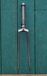 Fahrradgabel 26 Zoll OPEL, schwarz, für Ballonrad 30er J., inkl. orig. Steuersatz verchromt, gebr. 