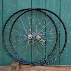 Laufradsatz 26 Zoll (559) für Drahtbereifung, original 1952, Naben: vorn WIPPERMANN/hinten F&S Torpedo, gebr. 