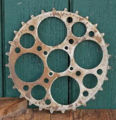 Kettenblatt BRENNABOR, um 1905, 1 Zoll, vernickelt, groß, 28 Zähne, gebr. 