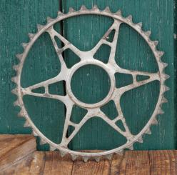 Kettenblatt GRITZNER, 20er J., 5/8 Zoll, vernickelt, Gewinde-Durchmesser 53mm, 40 Zähne, gebr. 