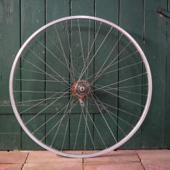 Hinterrad, 27 Zoll (630mm), original 70er/80er J., SCHÜRMANN Alu-Felge silber, Torpedo 3-Gang Nabe, gebr. 