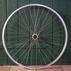 Hinterrad, 28 Zoll (622mm), für Rennrad, 80er J., WEINMANN Konkav Alu-Felge, silber, SHIMANO-Nabe, NOS 