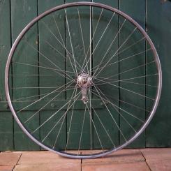 Hinterrad, 28 Zoll (622mm), für Sportrad, Bj. 1963, RIGIDA Stahl-Felge, verchromt, Komet-Nabe, gebr. 
