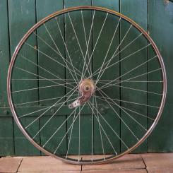 Hinterrad, 80er/90er J., 28 Zoll (622), für Tourenrad, SCHÜRMANN Stahl-Felge verchromt, SHIMANO 3-Gang Nabe, gebr. 