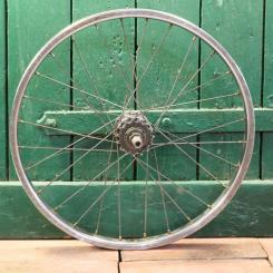 Hinterrad 20 Zoll (406), für Drahtbereifung, Stahl-Felge verchromt, original 60er/70er J., SACHS 3-Gang Mod. 415, gebr. 