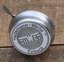 Fahrrad/Moped Klingel Deckel "HWE", orig. 50er/60er Jahre, verchromt 