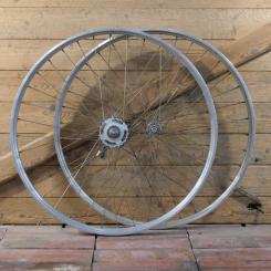 Laufradsatz 26 Zoll (559), DDR 50er-70er J., Alufelgen, Breite ca. 34 mm, Naben RENAK, gebr. 