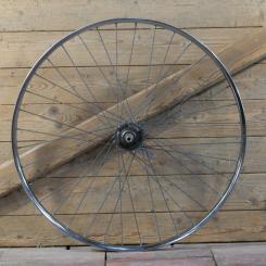 Hinterrad, 26 Zoll (559), 80er J., Felge SCHÜRMANN verchromt, Breite 29 mm, Nabe F&S 3-Gang Mod. S,  gebr. 