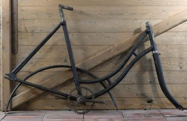 Fahrradrahmen Brennabor, Damenausführung, schwarz, 28 Zoll, frühe 1920er Jahre 