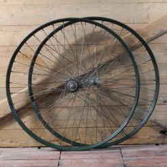 Laufradsatz, 26 Zoll (559), 1952, Felgen grün, Linien weiß/gold, Naben: F&S Torpedo/WIPPERMANN, gebr. 