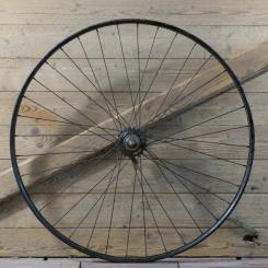 Hinterrad für Wulstbereifung 28 Zoll (635), 1949, Felge schwarz, Linien blau/weiß, CENTRIX-Nabe vernickelt, gebr. 