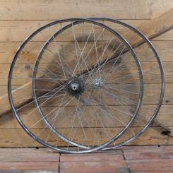 Laufradsatz mit Schürmann-Felgen 26 Zoll (559), verchromt, 1970er/80er J., mit F&S 3-Gang, neuwertig 