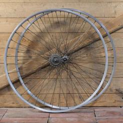 Laufradsatz 26 Zoll (650B), 50er/60er J., für Sportrad, Felgen: Weinmann Alu, Naben: BERTIN, Alu, gebr. 