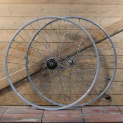 Laufradsatz 28 Zoll (622), 50er J., Felgen: Weinmann Alu,  Naben: F&S, Torpedo 3-Gang Mod. 55, gebr. 