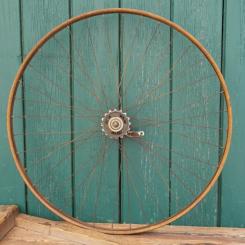 Hinterrad 28 Zoll (635) für Wulstbereifung, Bj. 1927, Holzdekor,  F&S Torpedo-Nabe, gebr. 