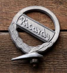 Schutzblechfigur RICARDY, Aluminium, original 50er Jahre, gebr. 